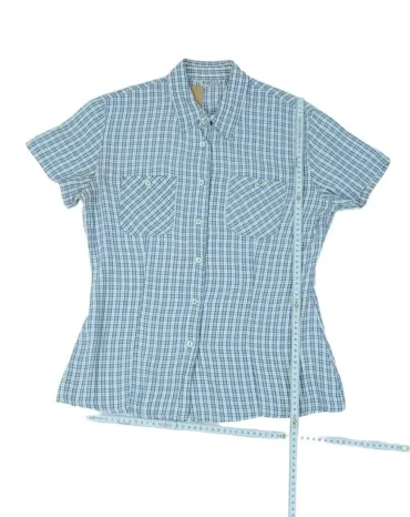 CAMISA MANGA CORTA MARELLA MUJER AZUL CLARO Y BLANCO
