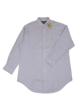 CAMISA RALPH LAUREN HOMBRE ROSA CLARO RAYAS AZULES