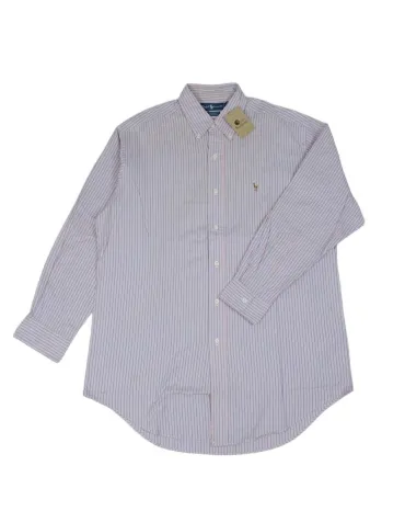 CAMISA RALPH LAUREN HOMBRE ROSA CLARO RAYAS AZULES