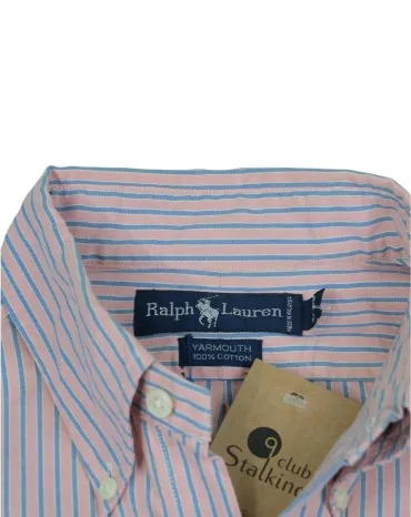 CAMISA RALPH LAUREN HOMBRE ROSA CLARO RAYAS AZULES